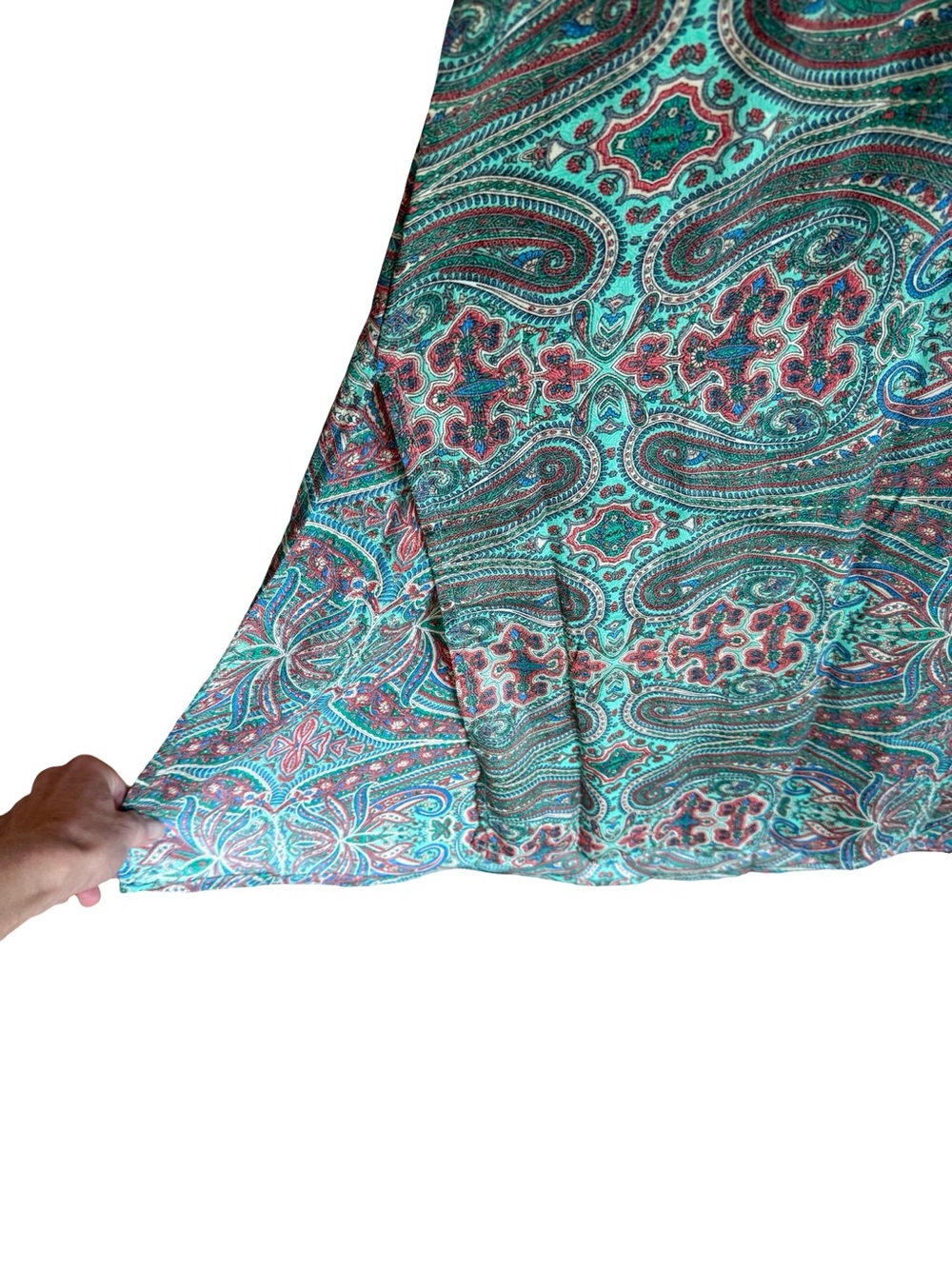 Karma Highway Boho Paisley Maxi Dress Smocked Waist Flowy One Size S-L NWT - Picture 5 of 10